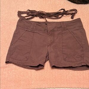 O'Neill Brown Cargo Shorts with Belt and Flat Front